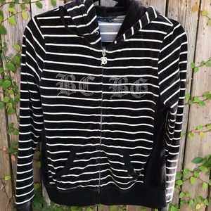 BCBG Maxazria Velour Hoodie w/Zipper. Sz M